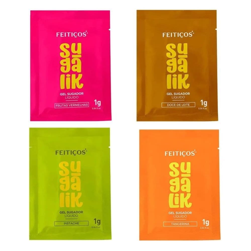 Sugalik Gel sugador Vibrador sachê Pulsa Vibra e Treme Sobores Diversos - Sex Shop