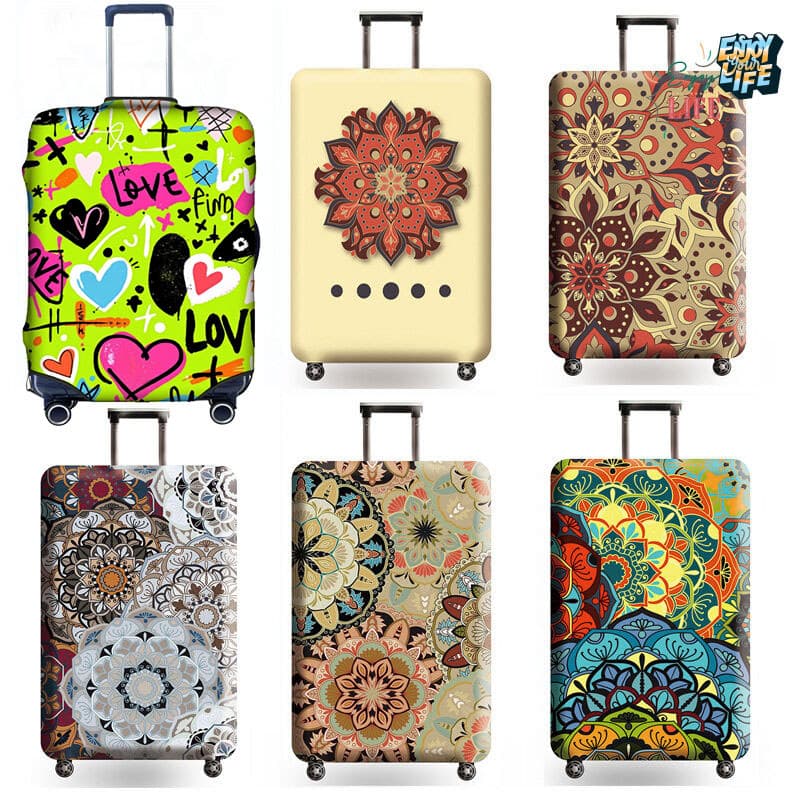Protetor De Mala De Viagem Com Padrão Inferior , Elástico , Lavável , Capa De Bagagem Zíper Oculto , Adequado Para 18-32
