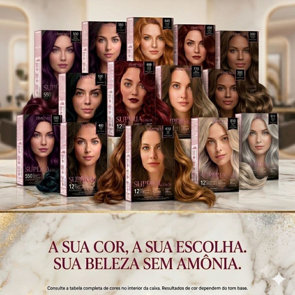 Coloração Sem Amônia Amend Cosmetics Superia Color - Escolha a Sua Cor