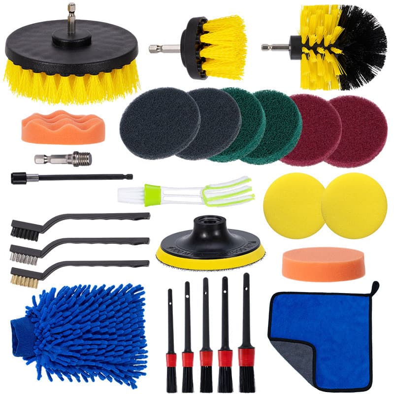 Kit 27 Para Limpeza Pesada 03 Escova Rotativa Para Parafusadeira Furadeira