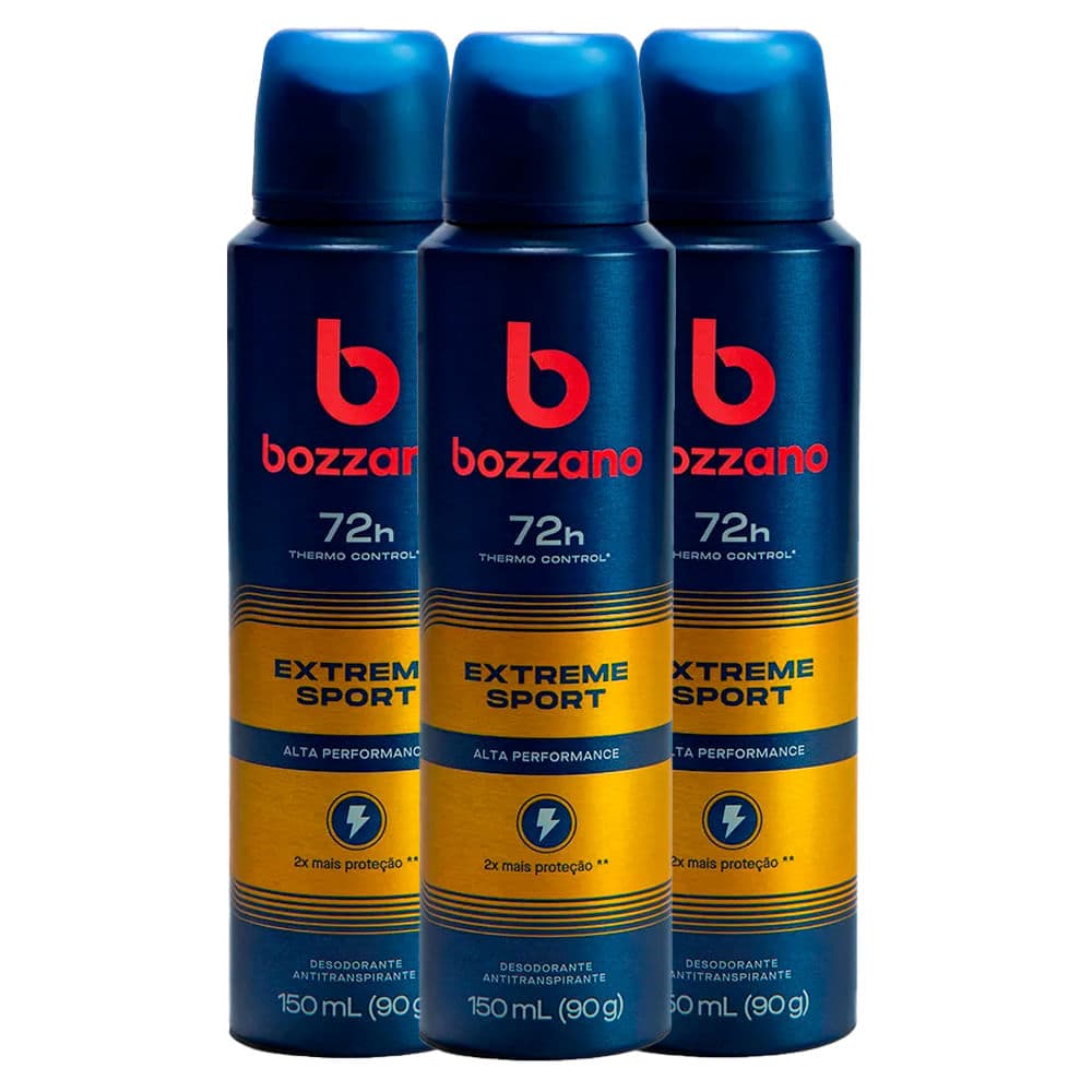 kit Desodorante Aerosol Bozzano Extreme 90g - 3 unidades
