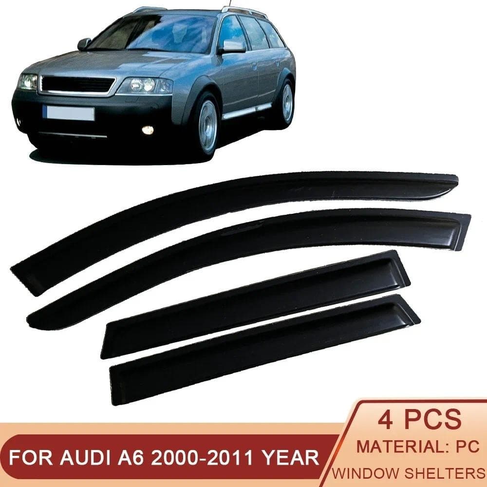 Para Audi A6 4F C6 4B C5 2000-2011 Wagon Auto Preto Matizado Janela Lateral Do Carro Viseira Guarda Ventilação Toldos Ab
