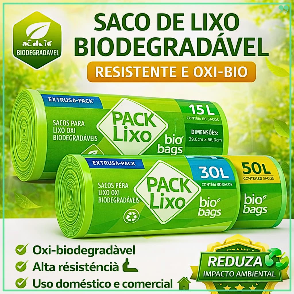 Saco de Lixo15L 30L 50L | Reforçado | Biodegradável