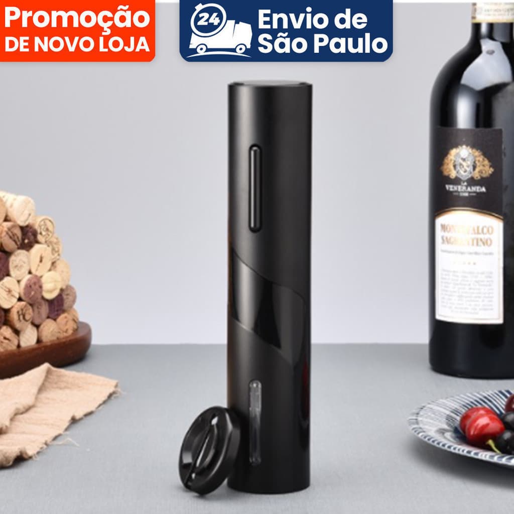 Abridor De Vinho Elétrico Automático A Pilha Saca Rolha Prático Para Cozinha Presente