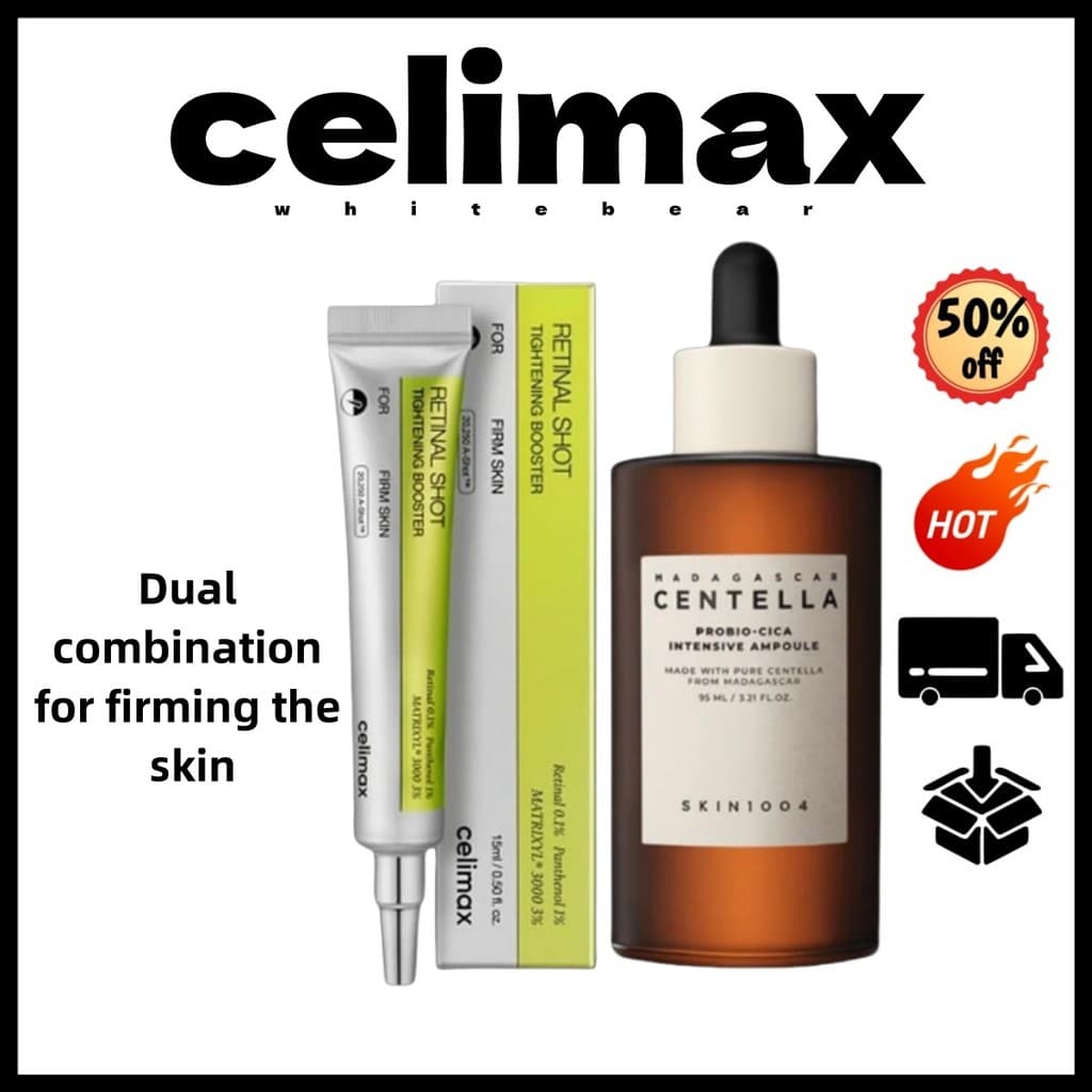 4.4celimax + SKIN1004 Alto-Falante Vita-A Retinal Shot Reforço Apertador 15ml | Duo Calmante E Antienvelhecimento + Mada