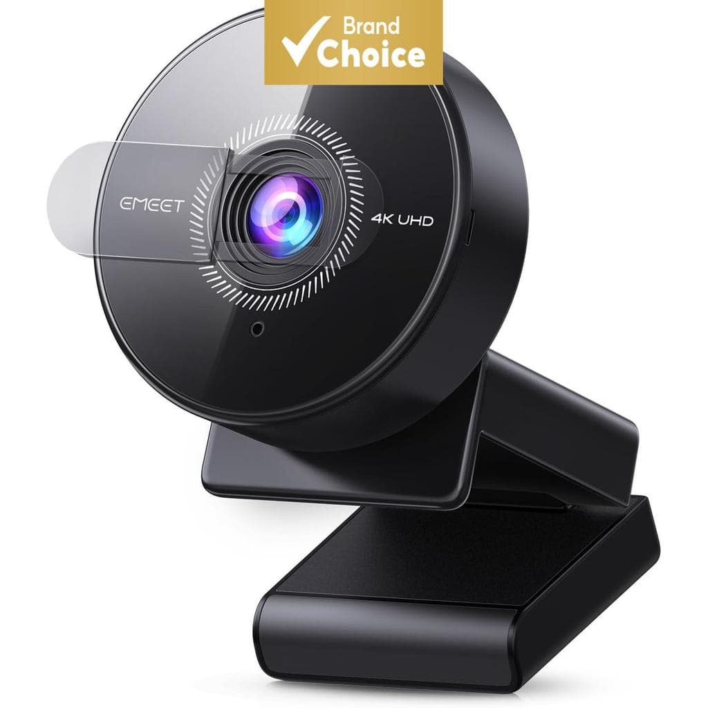  Câmera Web 4K EMEET C950 com Microfone para PC, 70° de Visão para Reuniões/Aulas Online/Zoom