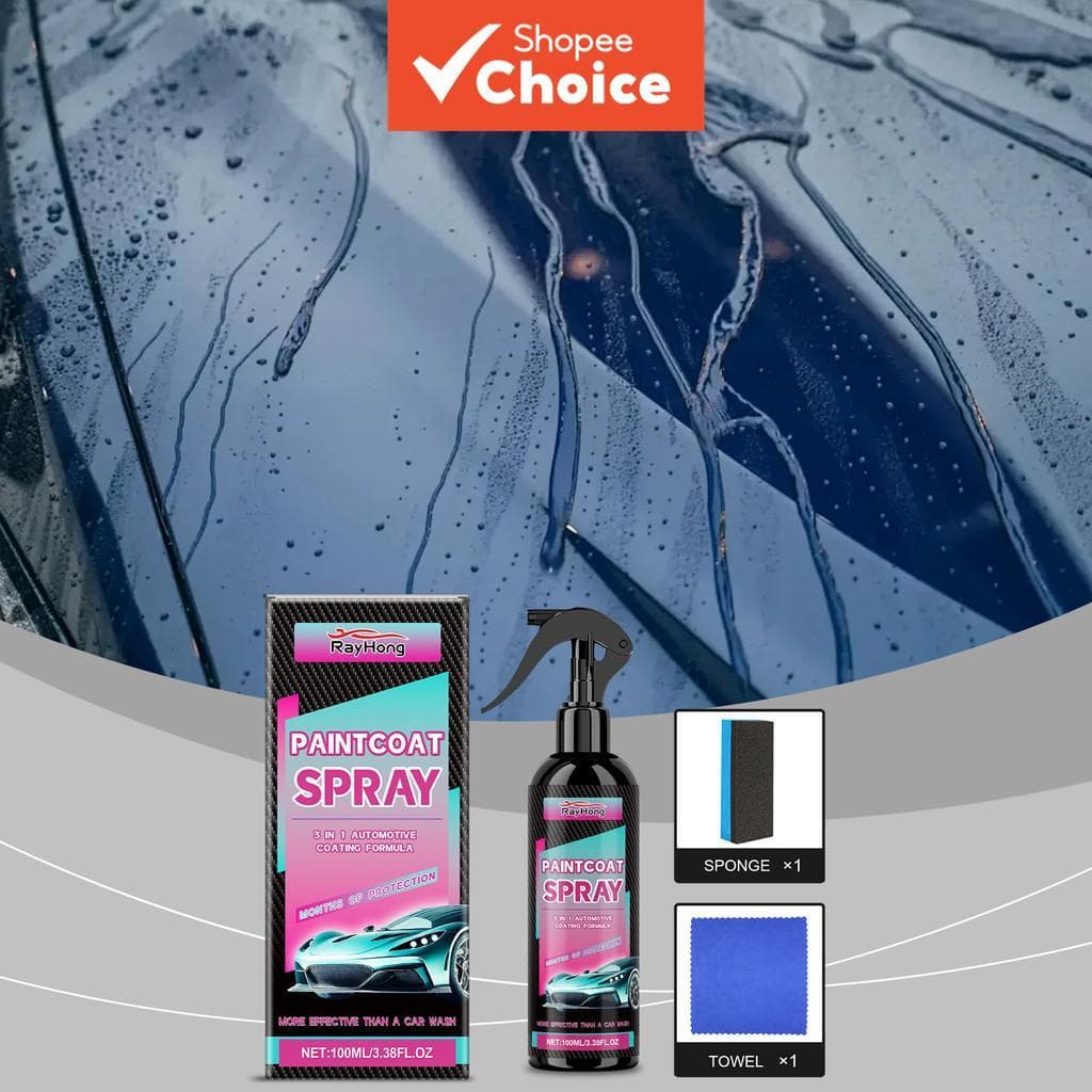 Spray De Revestimento De Carro Para Lavagem E Cera 120ml À Prova D'água Proteção De Tinta De Alto Brilho