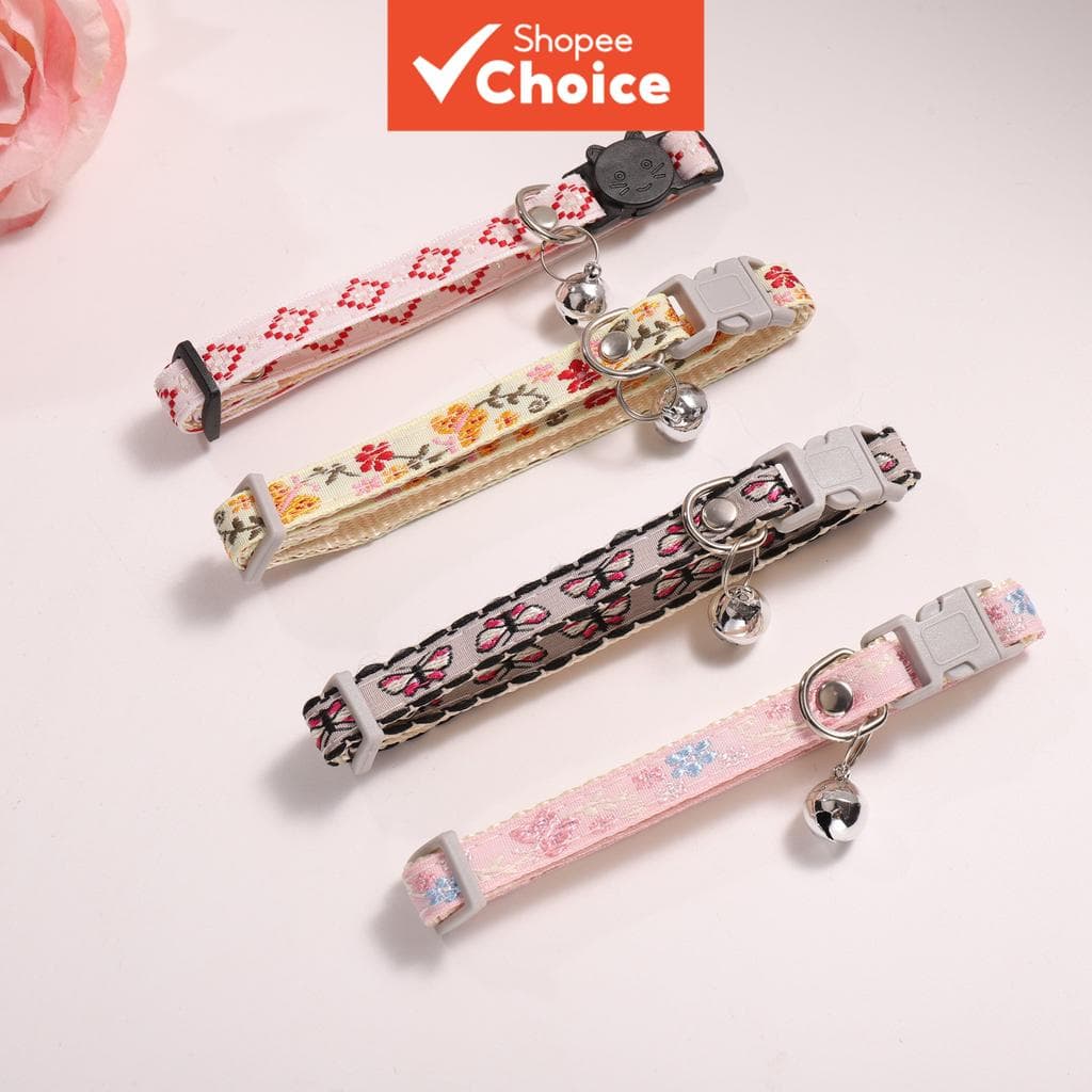 Coleira Floral Fofa Para Animais De Estimação Em Jacquard , Ajustável Cães E Gatos Pequenos (1/2/3 Unidades)