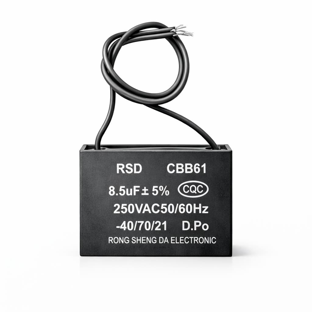 Capacitor Ventilador CBB61 8,5uF 250V Mondial 2 Fios