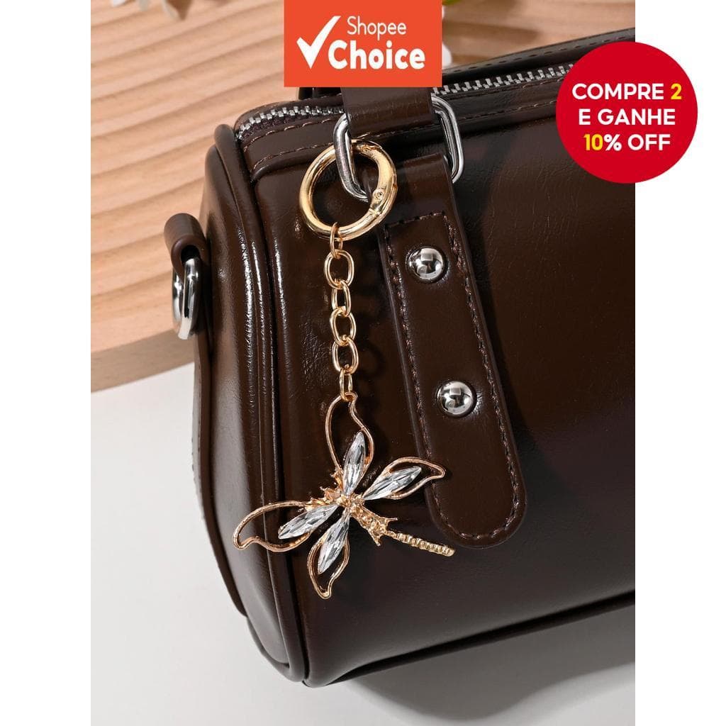  Acessórios de bolsa de strass de libélula elegante e minimalista, capa de fone de ouvido, capa de telefone, chaveiro de