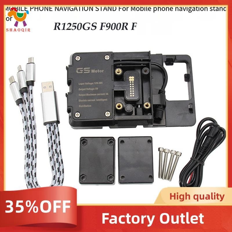 Acessórios Da Motocicleta Suporte Do Telefone De Navegação Móvel Carregador USB Para R1200GS R1250GS F750GS F850GS F900R