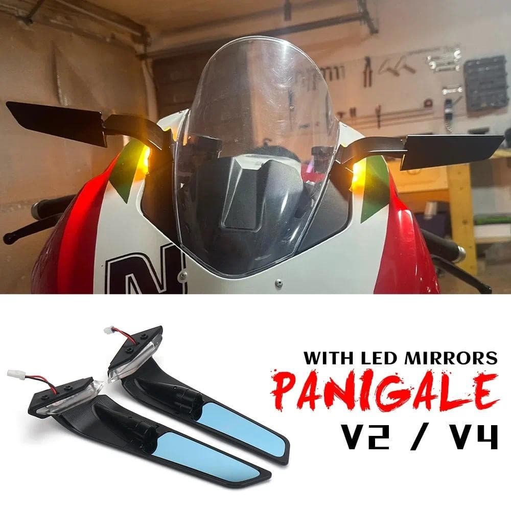 Para Ducati Panigale V2 V4 Acessórios LED Stealth Mirrors PanigaleV2 Com Sinal De Volta Espelho Retrovisor Partsauto par