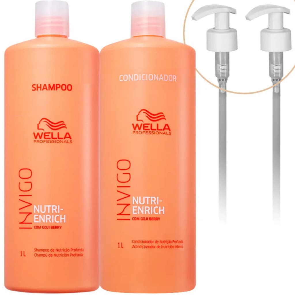 Kit Wella - Shampoo 1L e Condicionador 1L Enrich invigol