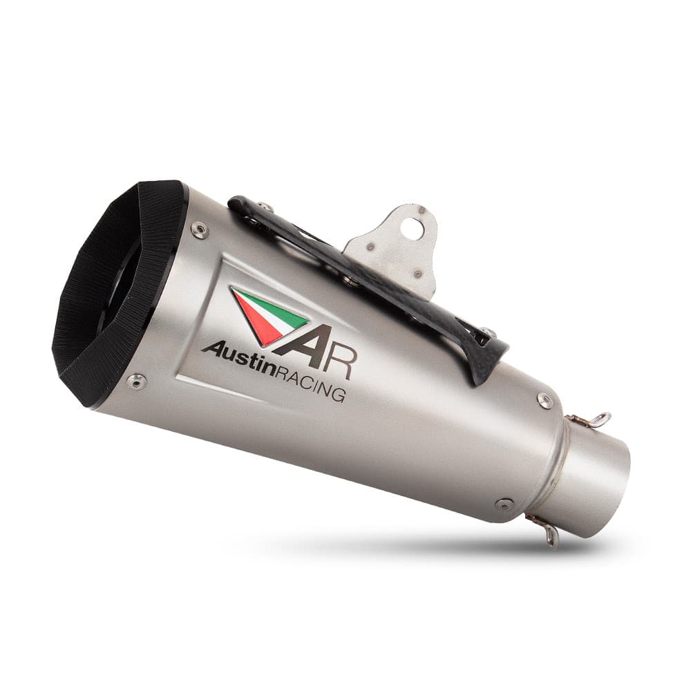Universal 51MM AustinRacing RS2 Motocicleta AR Silenciador De Escape Com Capa Carbono Para R3 CBR500R GSR400 VERSYS250