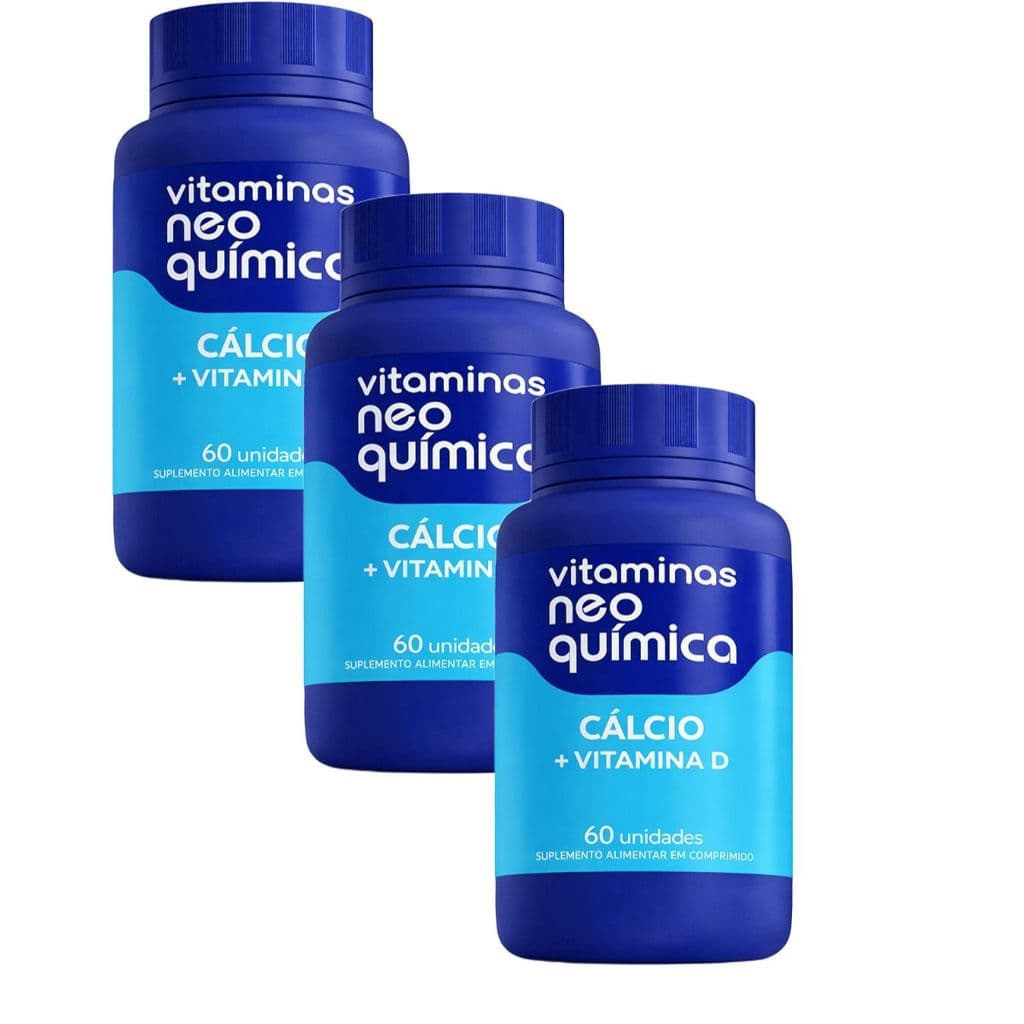 Kit 03 Cálcio + Vitamina D Neo Química 60 Comprimidos Original