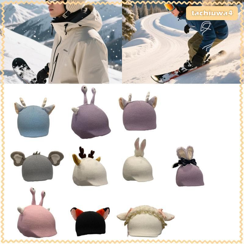 [Tachiuwa3] Capa Para Capacete De Esqui Fofa Soft Acessório De Proteção Snowboard E Chapéu De Malha Decoração Skate De