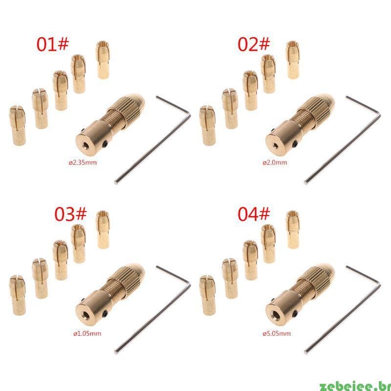 zebeiee 7 Peças Conjunto 2 2 35 4 05 5 05mm Eixo Do Motor Elétrico Mandril Braçadeira Fixação 0 5-3