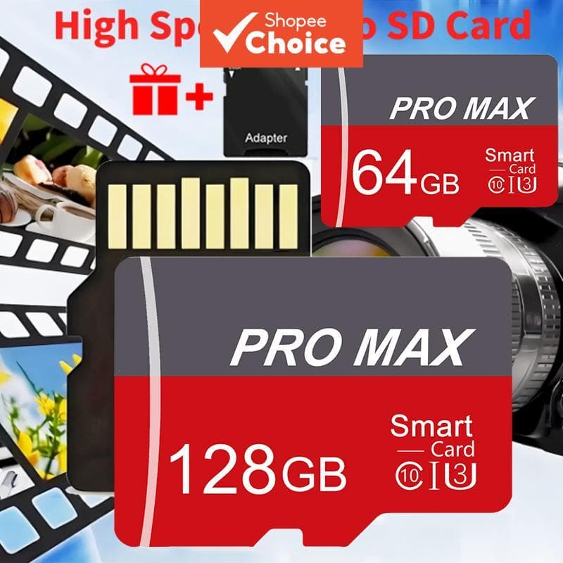  Micro SD/TF cartão de memória, 128 GB, 64 GB, 32 GB, 16 GB à prova d'água, de alta performance, adequado para gravação