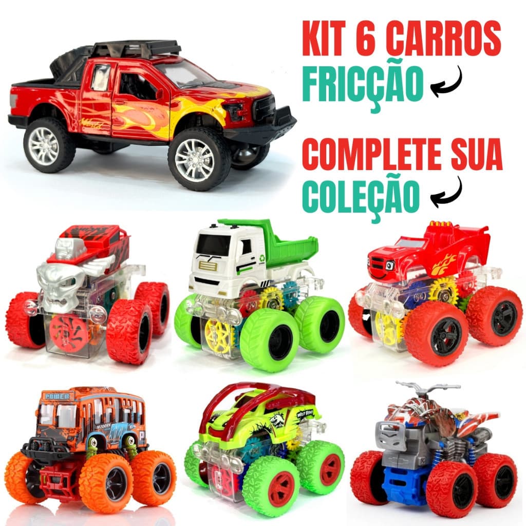 Kit 6 Carrinhos Infantil Sortidos