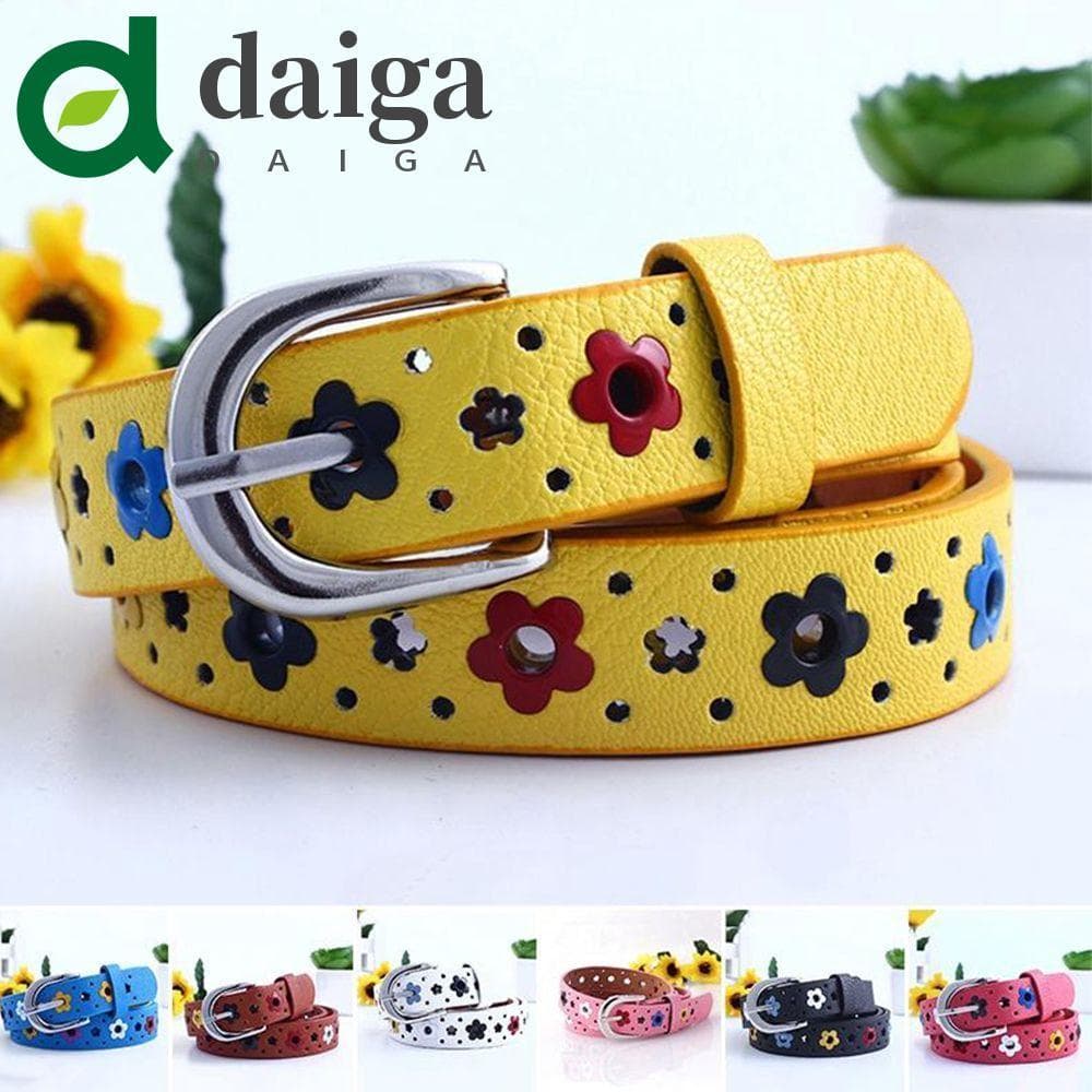 DAIGA Cintura Meninas PU Couro Oco Borboleta Flores Cinto Unissex