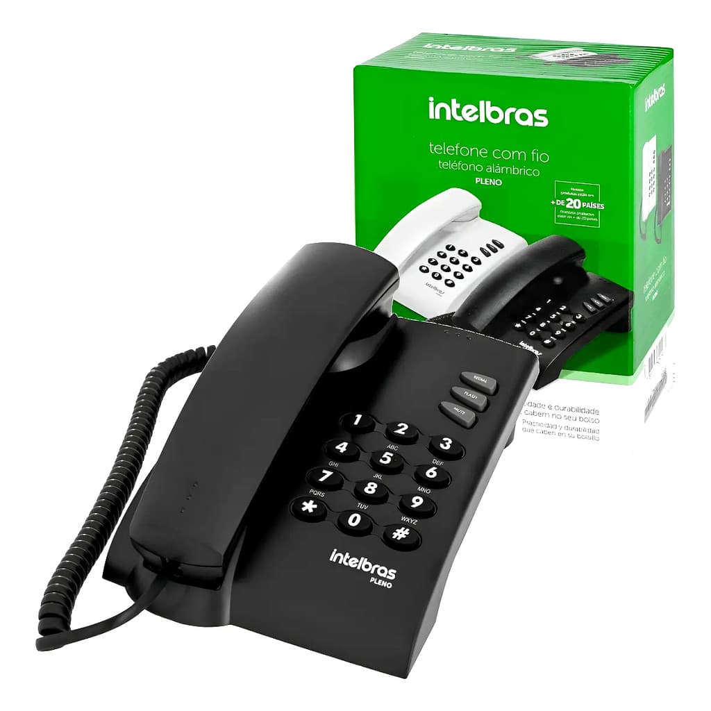 TELEFONE C/ FIO PLENO PRETO INTELBRAS