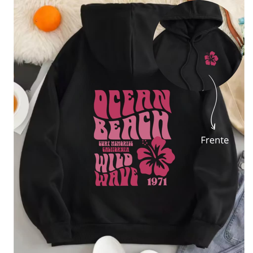 Moletom Unissex Flanelado Com Capuz Confortável Casual Estampado Inverno