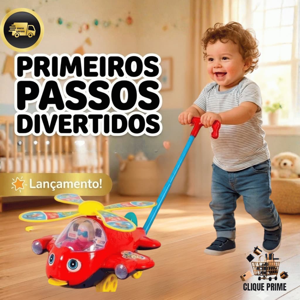 Brinquedo de Empurrar Caminhante Das Crianças Avião Brinquedo Carrinho De Pato Bebê Empurrar Bebê Aprender A Andar