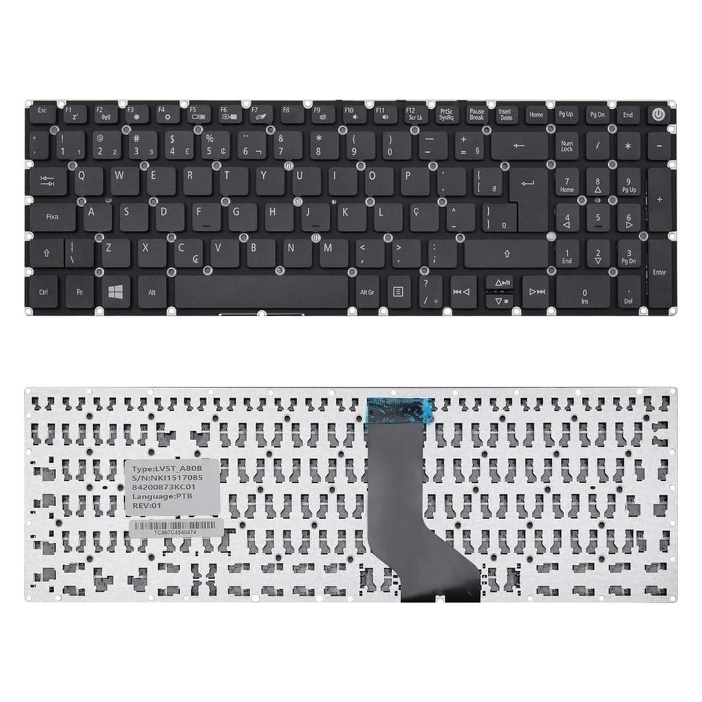 Teclado para Notebook Acer Aspire A515-51-55QD | Preto ABNT2 - F2 WI-FI