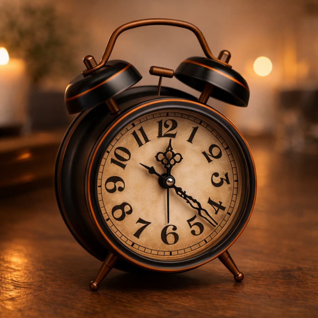 Despertador de Mesa Retrô Duplo Sino Vintage Decorativo Relógio Estilo Clássico Rústico