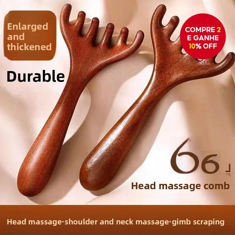 Massageador Portátil De Couro Cabeludo Com Chifre De Seis Pontas-Ferramenta De Relaxamento , Alívio Do Estresse E Terapi