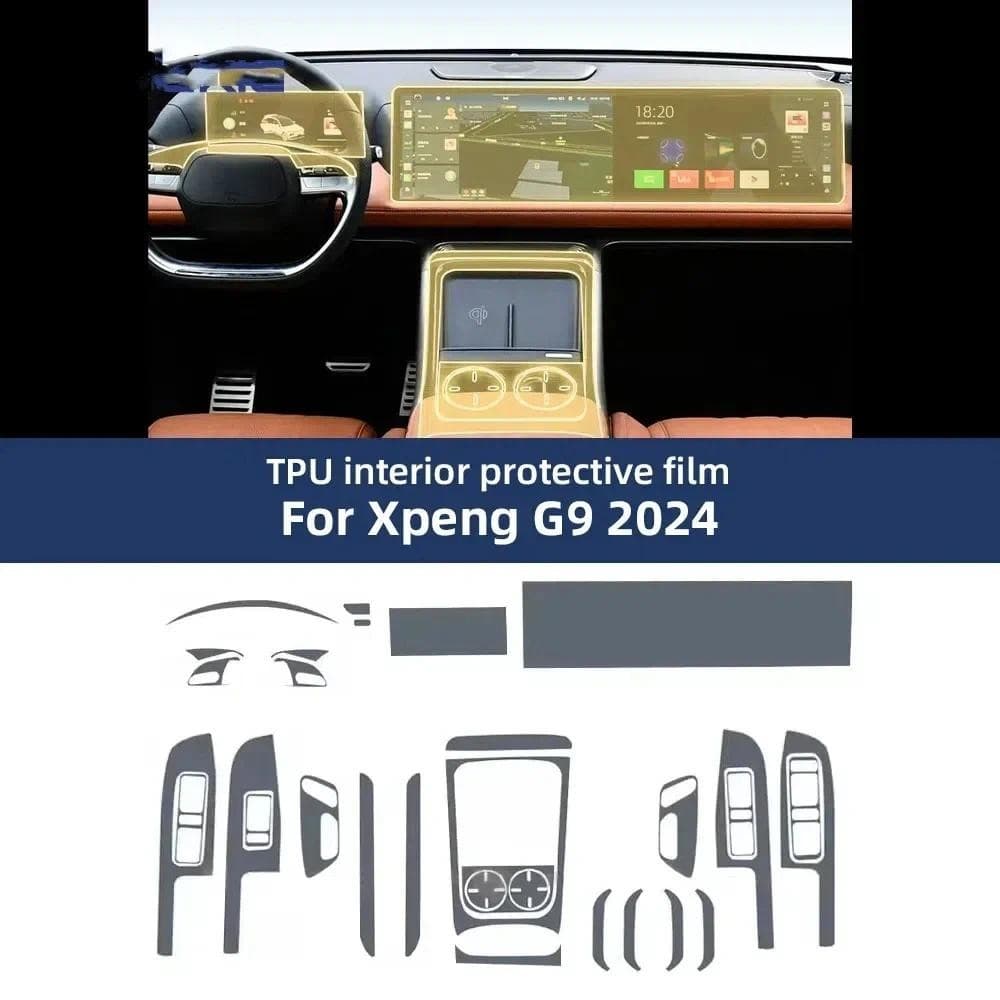 Para Xpeng G9 2024 Pré Corte Interior Do Carro PPF Pintura Proteção Filme Console Resistente A Riscos Reparação TPU Refi