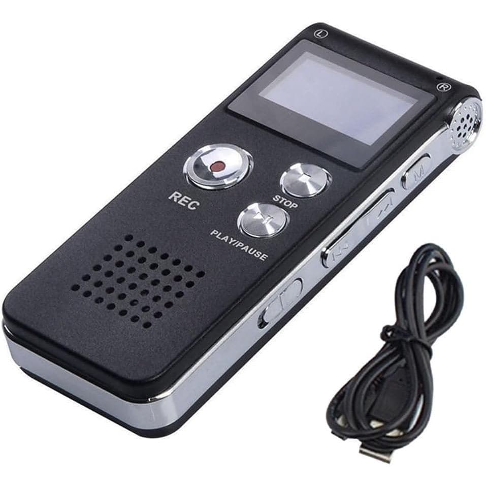 Gravador MP3 de 8GB, com função de redução de ruído de alta definição, preto, pacote de 1 unidade.