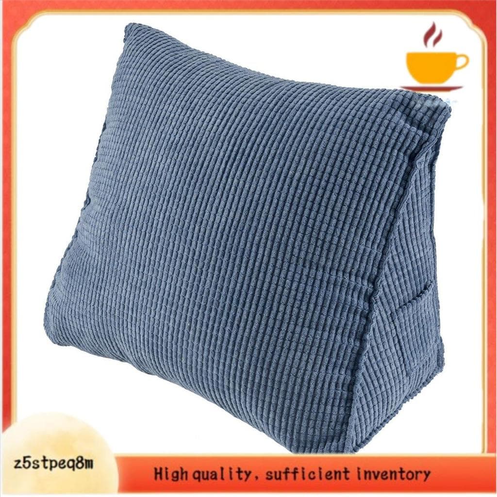 Almofada De Encosto De Leitura Cunha Volta Lombar Cama Cadeira Resto Travesseiro De Apoio (Azul)