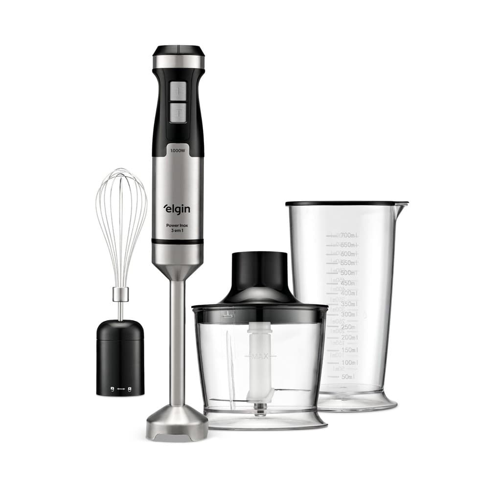 Mixer Processador e batedor 1000W Power Inox 3 em 1 Elgin