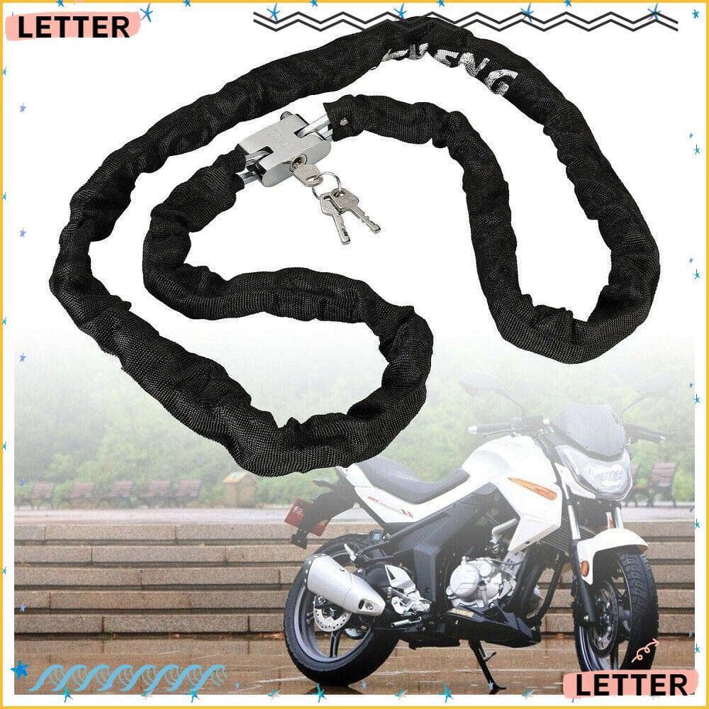 Carta 90cm Bloqueio De Corrente De Bicicleta Portátil Resistente Acessórios De Ciclismo Metal Seguro