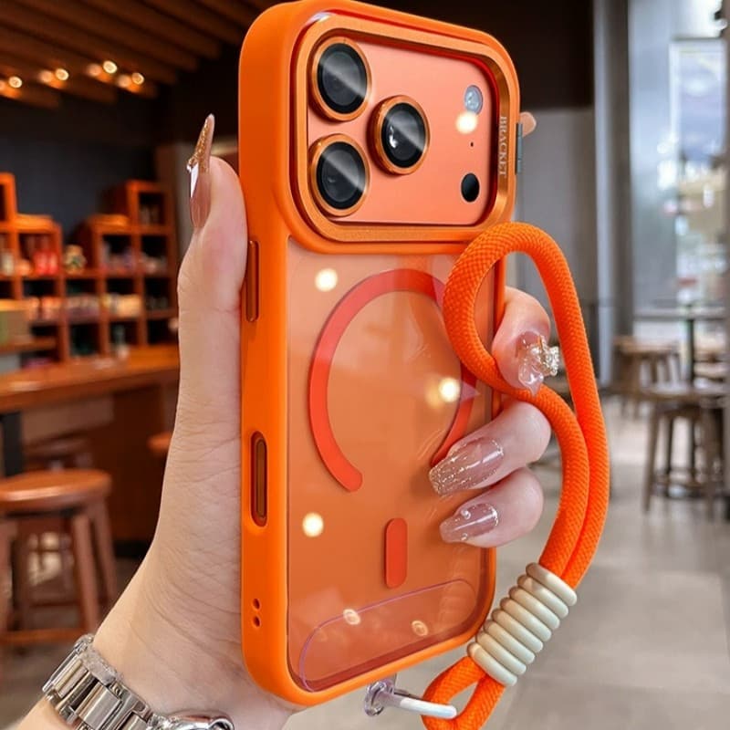 Suporte De Lente De Metal Magnético Acrílico Caso Para IPhone 17 Ar 16 15 Plus 14 13 12 Pro Max Filme Independente Anti 