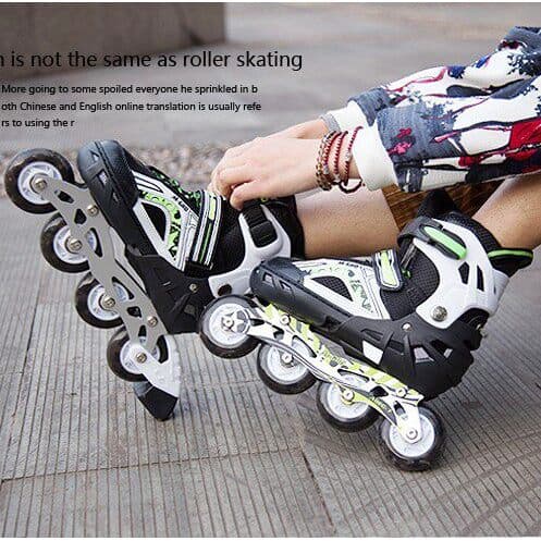 [Alta Qualidade] Patins de Rodas Genuínos para Adultos e Crianças, Conjunto Completo de Patins em Linha com Rodas Lumino