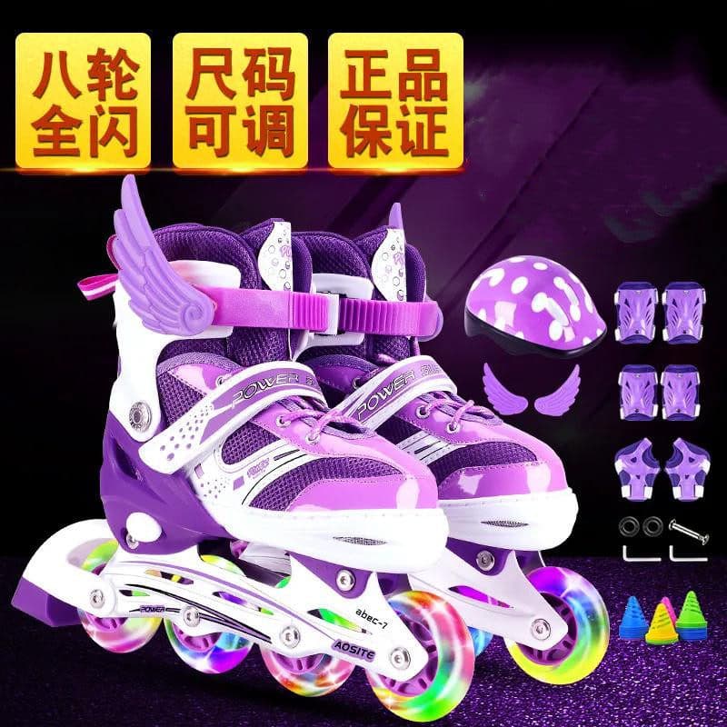 [Seleção Premium] Patins em Linha Ajustáveis de Verão para Meninas, Patins de Alta Qualidade para Crianças, Conjunto Com