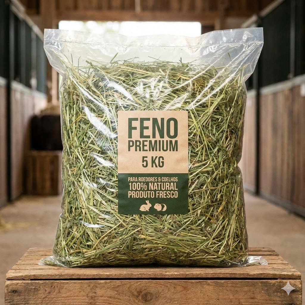 Feno 5kg Para Roedores | Coelho, Porquinho da Índia, Chinchila | Envio Rápido