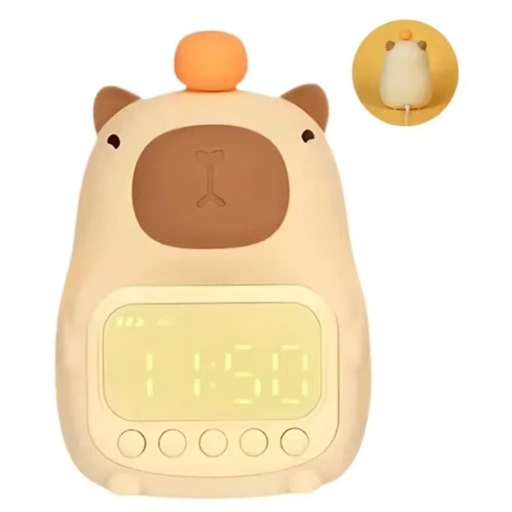 Despertador relogio Luminaria Capivara Digital Led Recarregável 