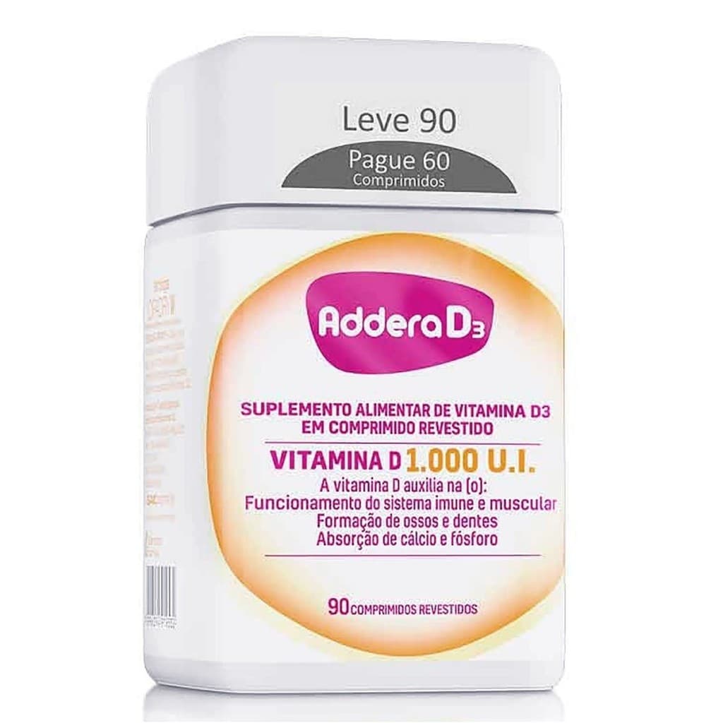 Vitamina D Addera D3 1.000Ui Com 90 Comprimidos
