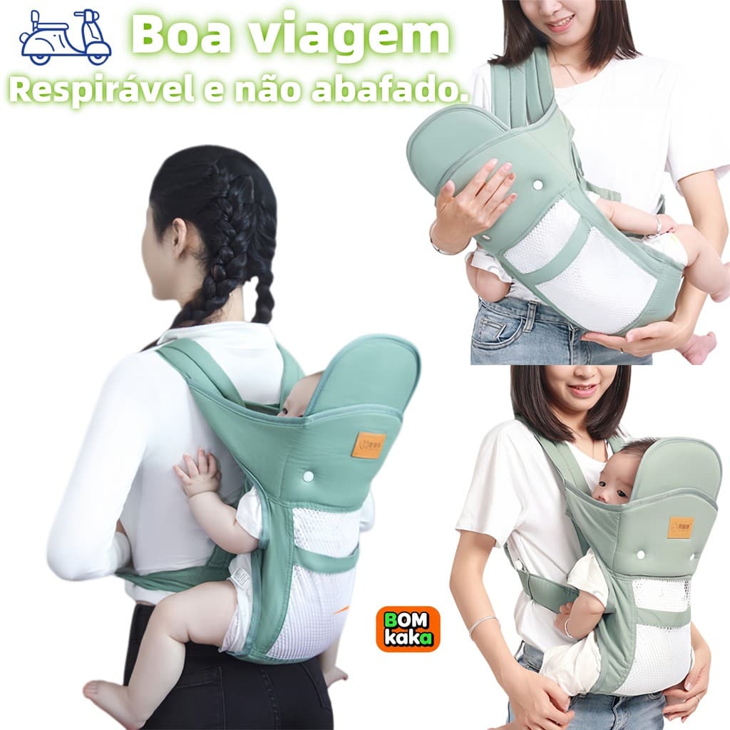 Mochila Porta-bebê 4 em 1 Ergonômica — Para Recém-nascidos e Bebês de 2 a 18 Meses, Frente e Costas