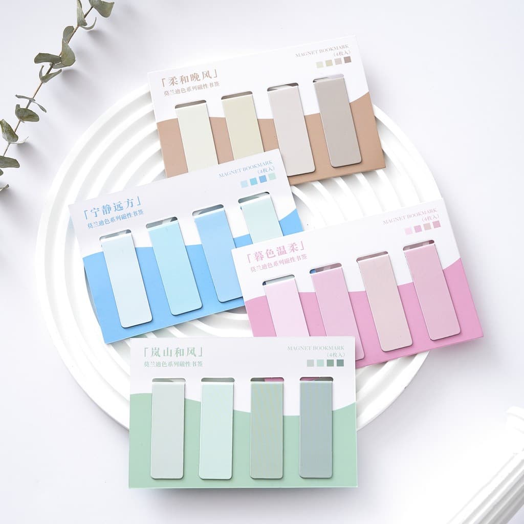 Kit Com 4 Marca Páginas Magnético De livro Bookmark Ideais para Estudantes, Professores e Leitores