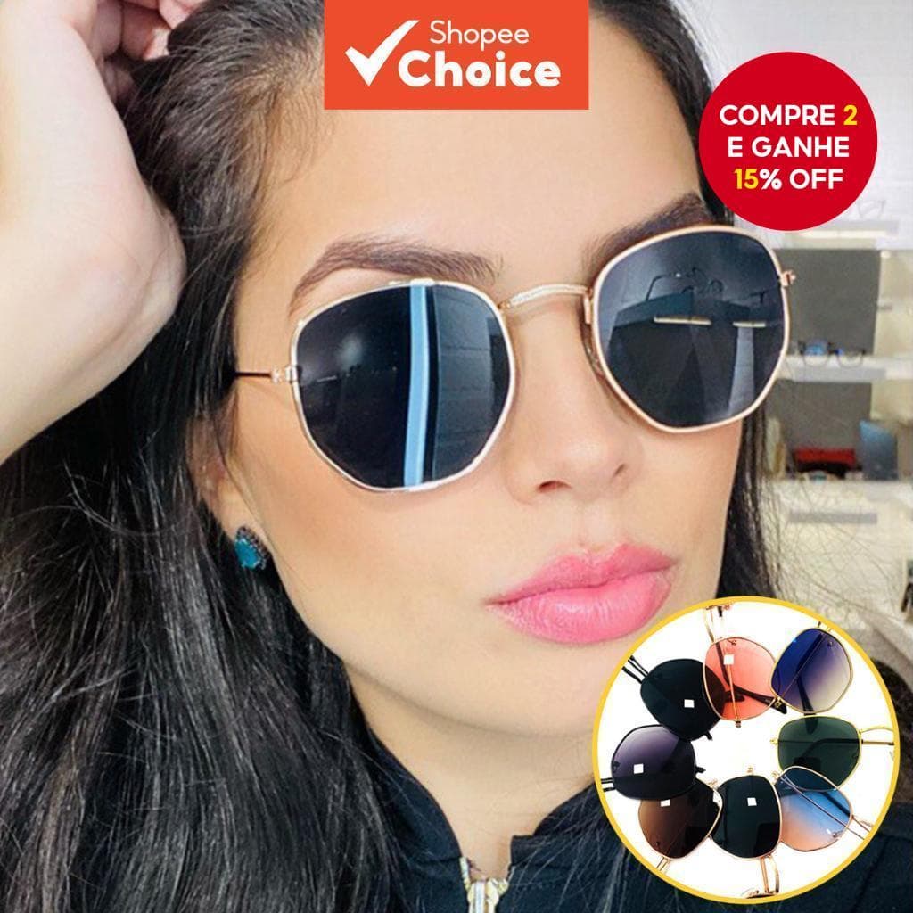 Novos Óculos de Sol Hexagonais Retrô Trendy UV400 Proteção Unissex