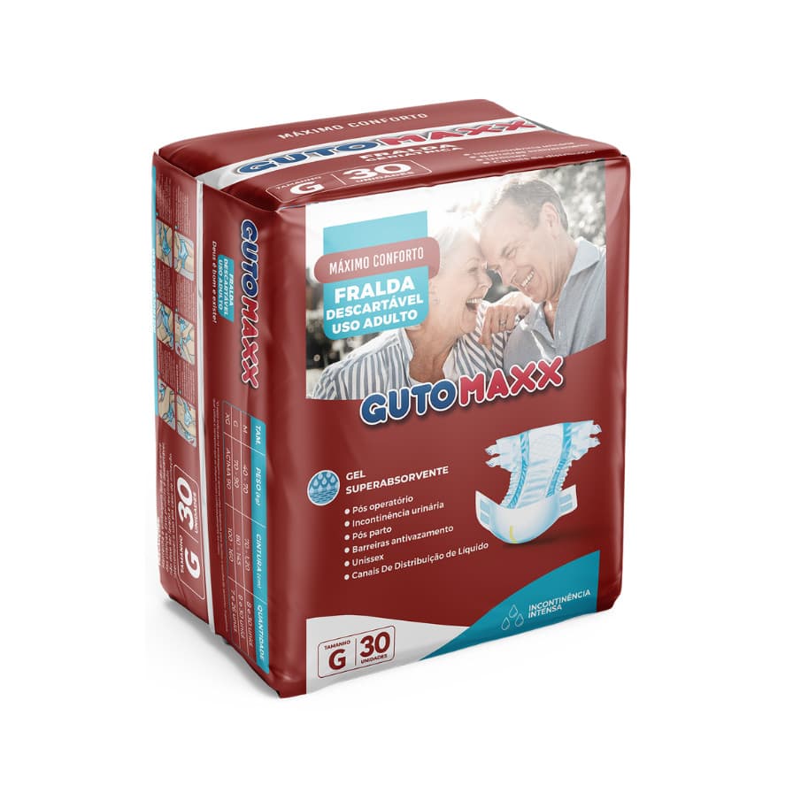 Fralda Geriátrica GutoMaxx  Mega Tam G 30 Un - Entrega Rápida