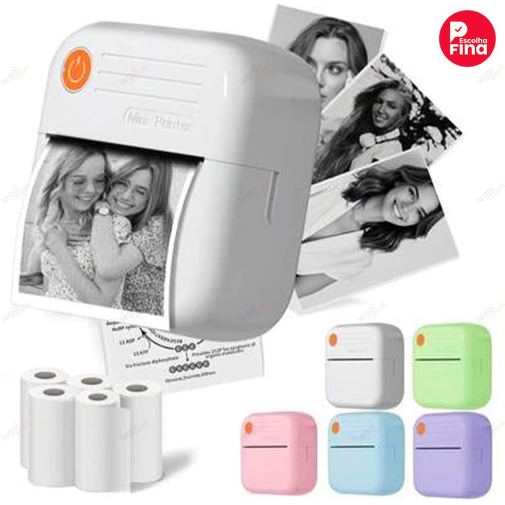 Mini impressora portátil :impressão de fotos,registro de questões erradas para estudantes,compatível com Android&iOS.