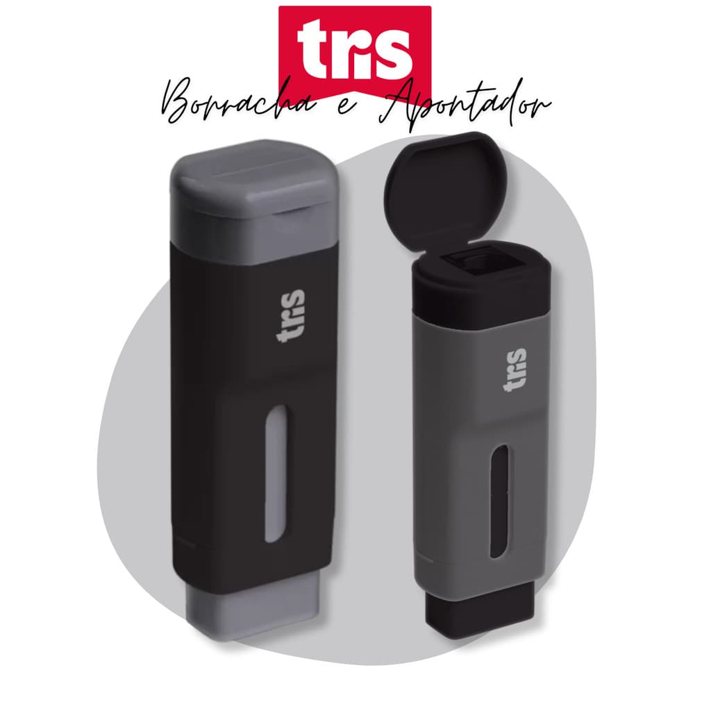 Borracha e Apontador Holic All Black - Tris