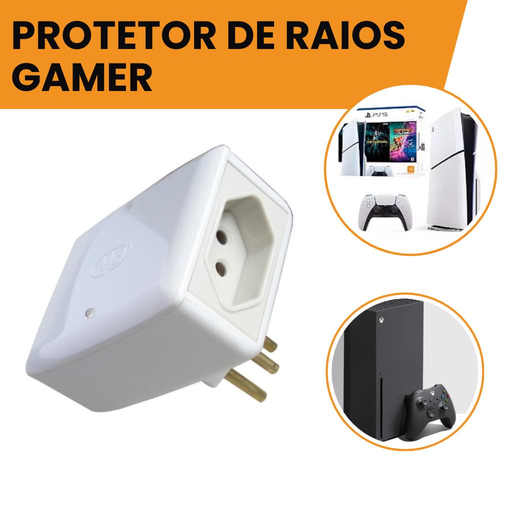 Protetor de Raios Surtos Picos para Videogames, Computadores e TV