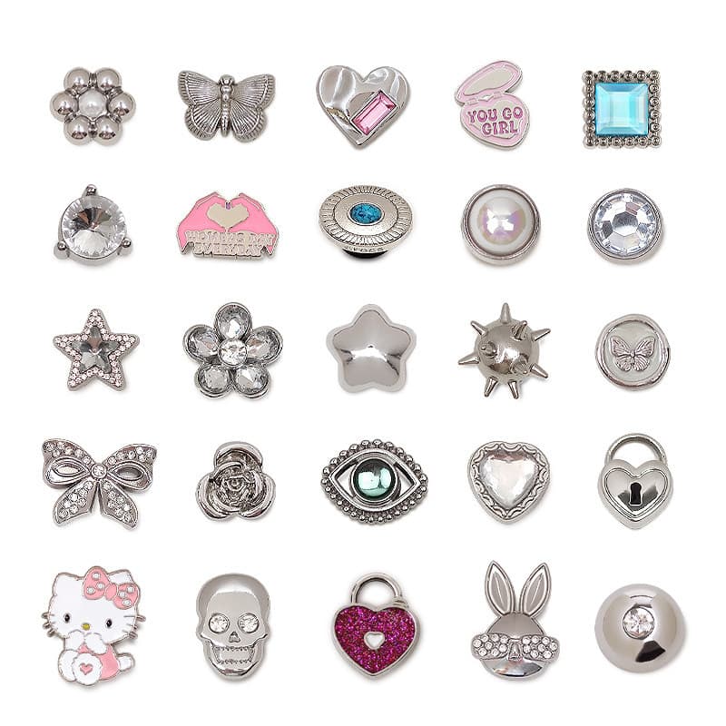 100 # Miss Zoe Jibtz Metal Prata Buraco Sacos Acessórios DIY Carta Corrente