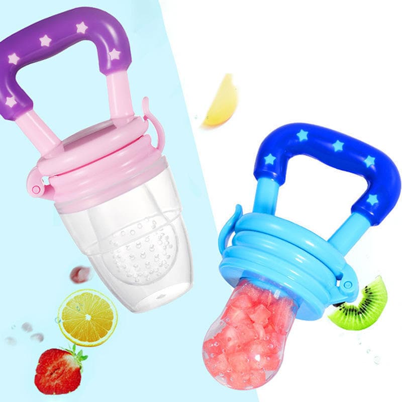 Chupeta Alimentadora Mordedor Bebê De Silicone Porta Fruta Kit Saúde